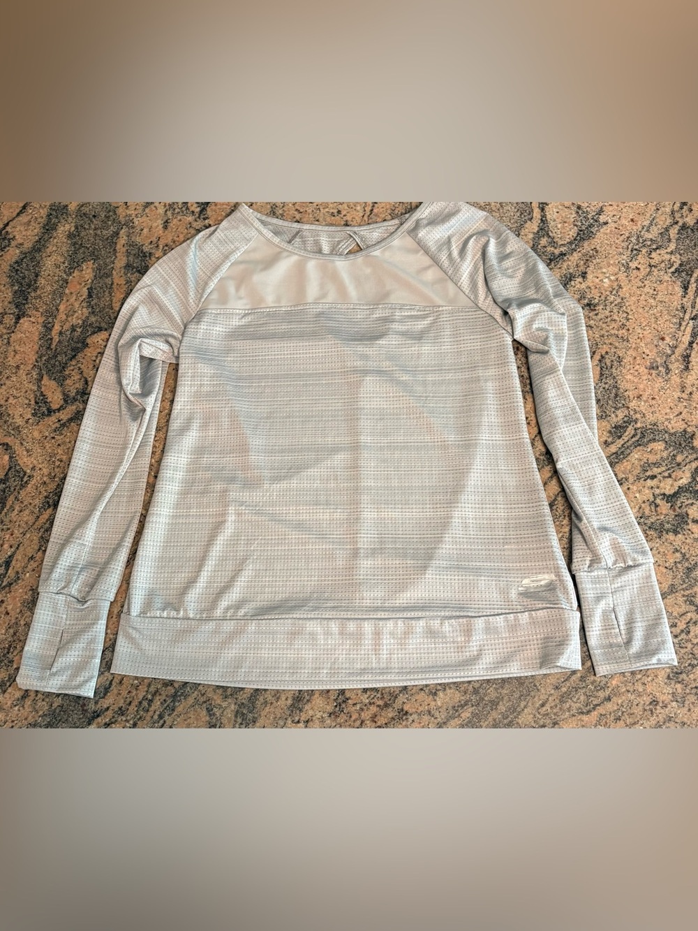 Skechers Sport Womens Medium Gray Athletic Long Sleeve Mesh Thumbhole Top